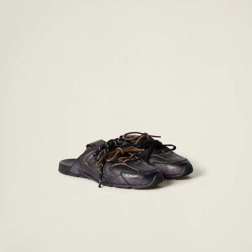 530 SL Mules – Bleached Leather & Gum Sole Black Edition Women