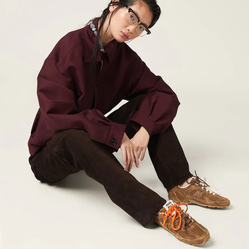 NB (WMNS) x Miu Miu 530 SL Suede and Mesh Sneakers Orange Laces Women